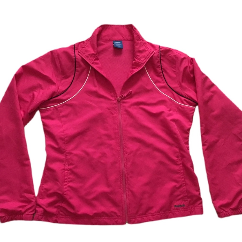 Reebok Athletic Jacket Pink Jacket / Black and White Piping - Like New -…